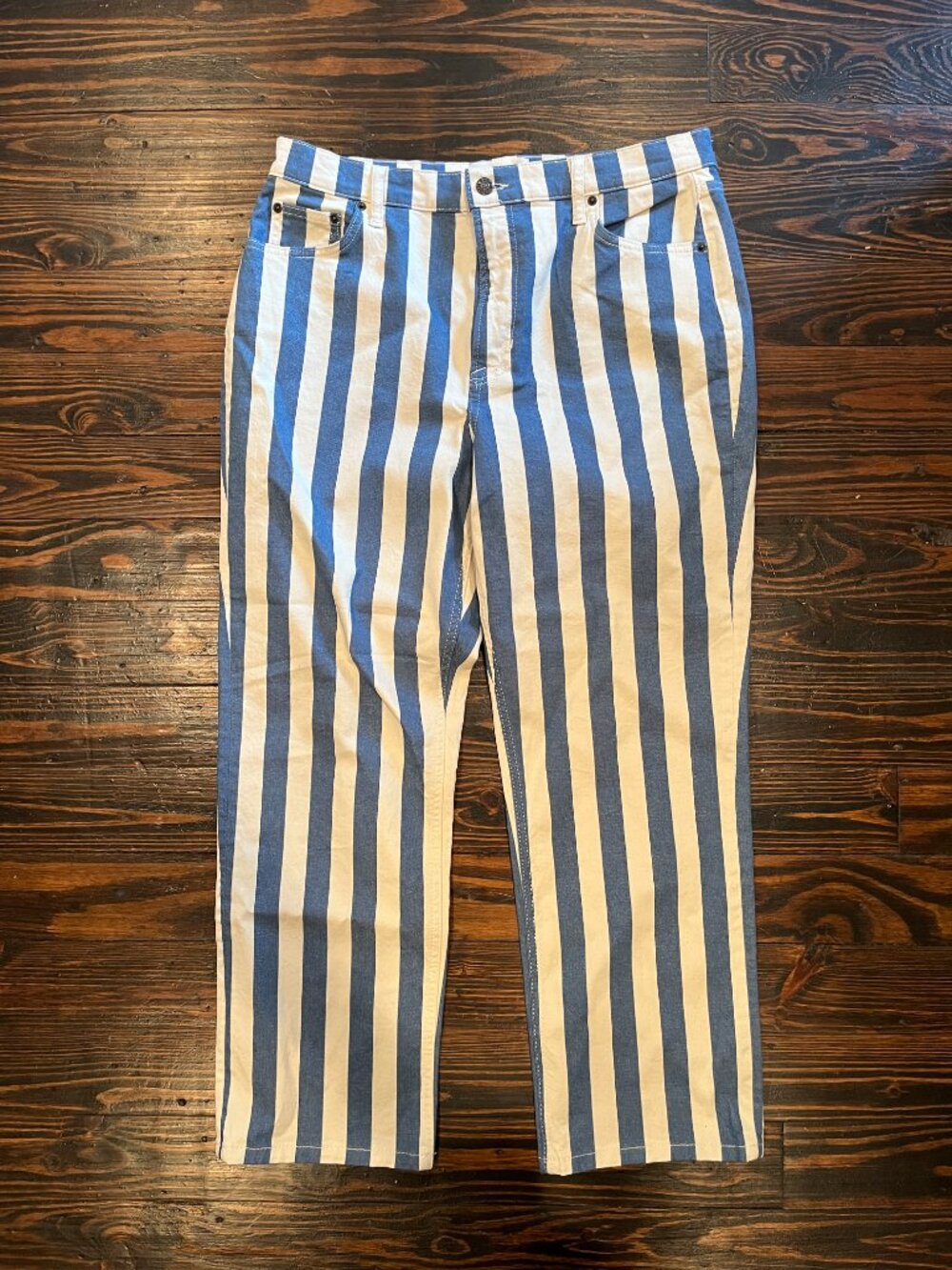 Boden High Rise Straight Stripe Jeans - size 31 R - Picture 5 of 9